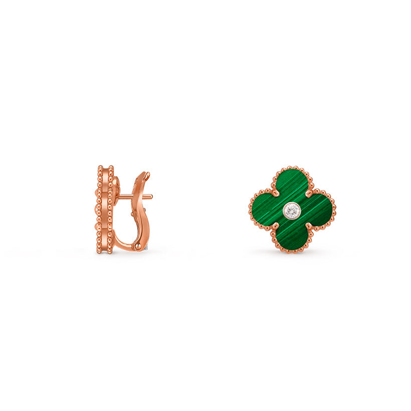 [Favorite]15MM クローバー フラワー スタッド ピアス ダイヤモンド ローズゴールド コレクション