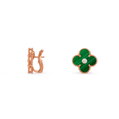 [Favorite]15MM クローバー フラワー スタッド ピアス ダイヤモンド ローズゴールド コレクション