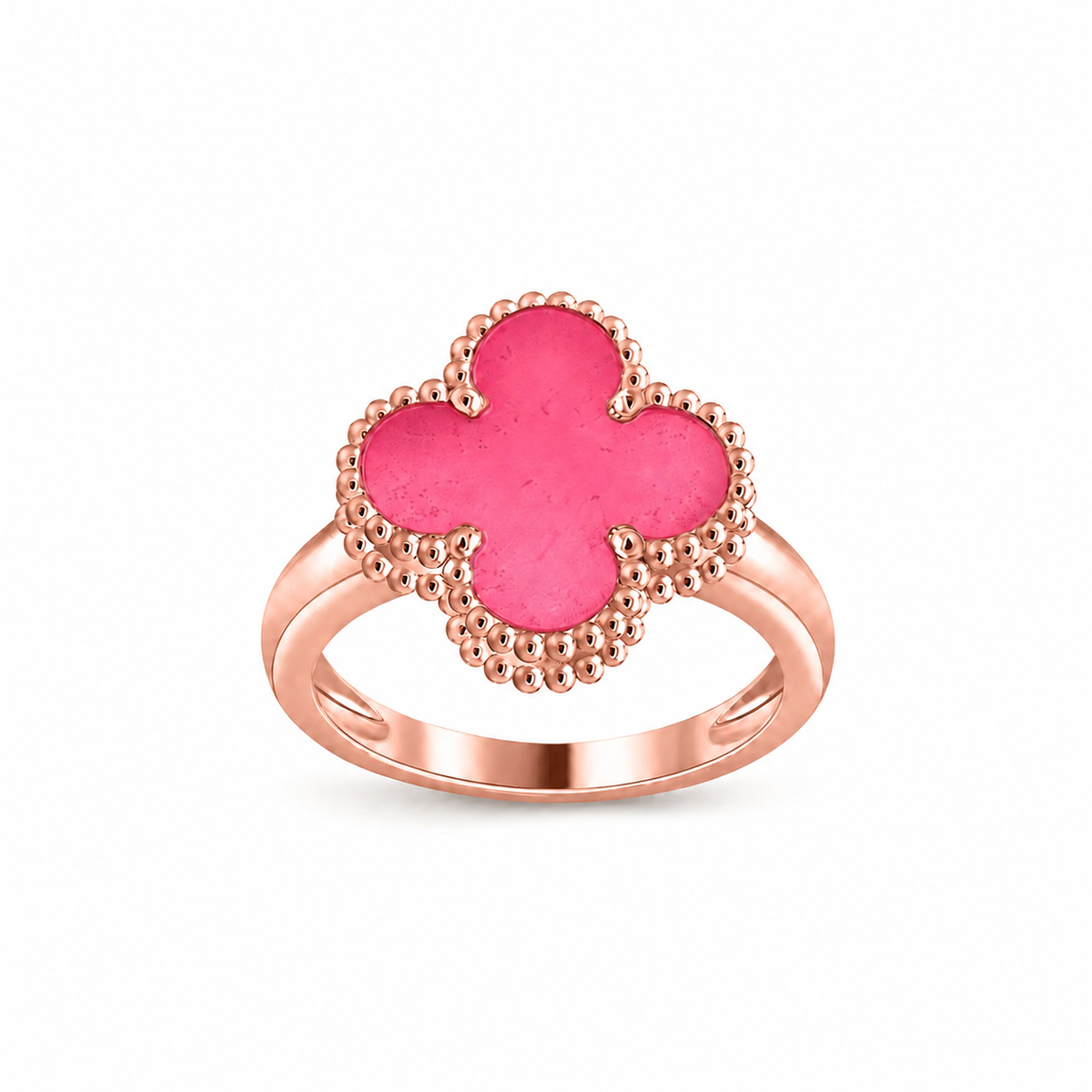 [Favorite]NEW CLOVER PINK ENAMEL RINGS