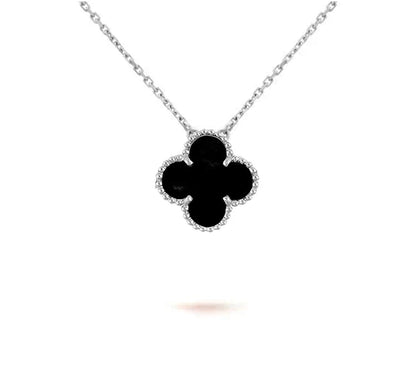 [Favorit]15MM KLEEBLUMEN-ANHÄNGERKETTE WEISSGOLD KOLLEKTION