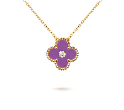 [Favorit]15MM KLEEBLUMEN-DIAMANTANHÄNGER-HALSKETTENKOLLEKTION