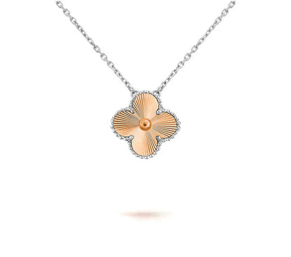 [Favorit]15MM KLEEBLUMEN-ANHÄNGERKETTE WEISSGOLD KOLLEKTION