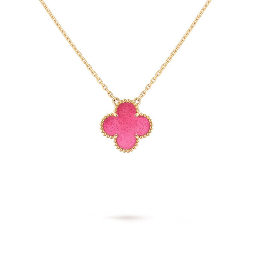 [Favorite] NEW CLOVER 15MM PINK ENAMEL NECKLACE