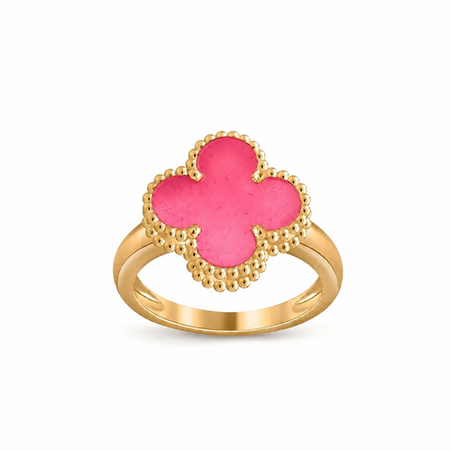 [Favorite]NEW CLOVER PINK ENAMEL RINGS
