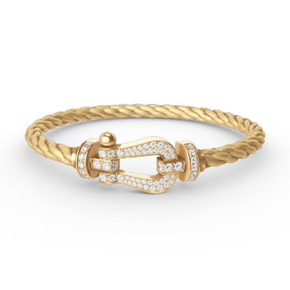 [Favorite]FORCE LARGE HORSESHOE FULL DIAMOND BRACELET - GOLD