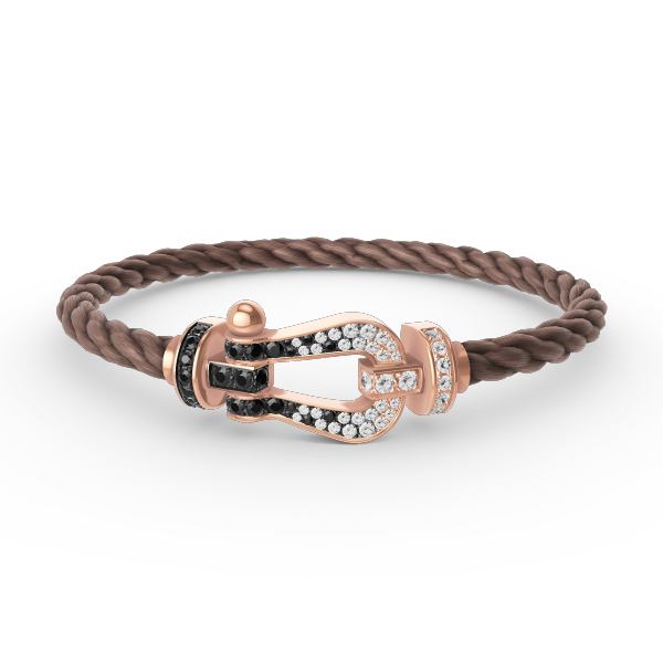 [Favorite]FORCE LARGE HORSESHOE BLACK & WHITE DIAMOND BRACELET - ROSE GOLD