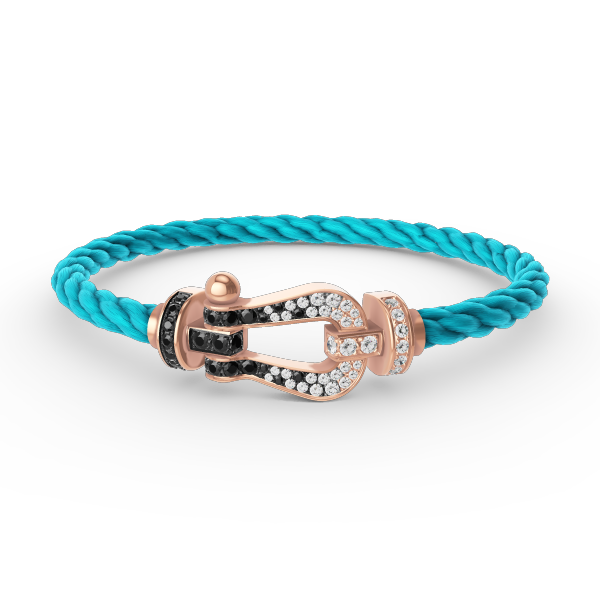 [Favorite]FORCE LARGE HORSESHOE BLACK & WHITE DIAMOND BRACELET - ROSE GOLD