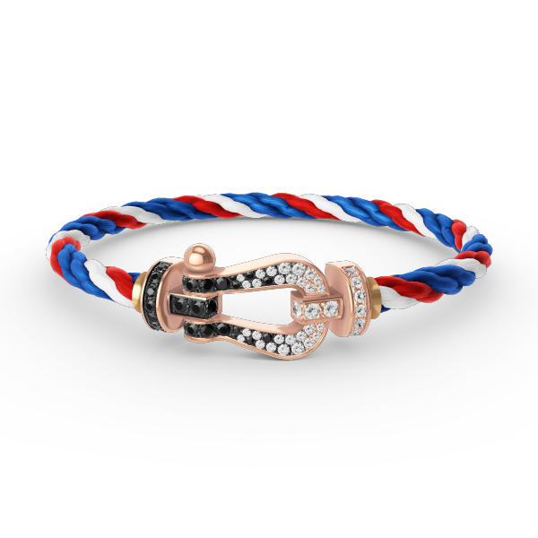 [Favorite]FORCE LARGE HORSESHOE BLACK & WHITE DIAMOND BRACELET - ROSE GOLD
