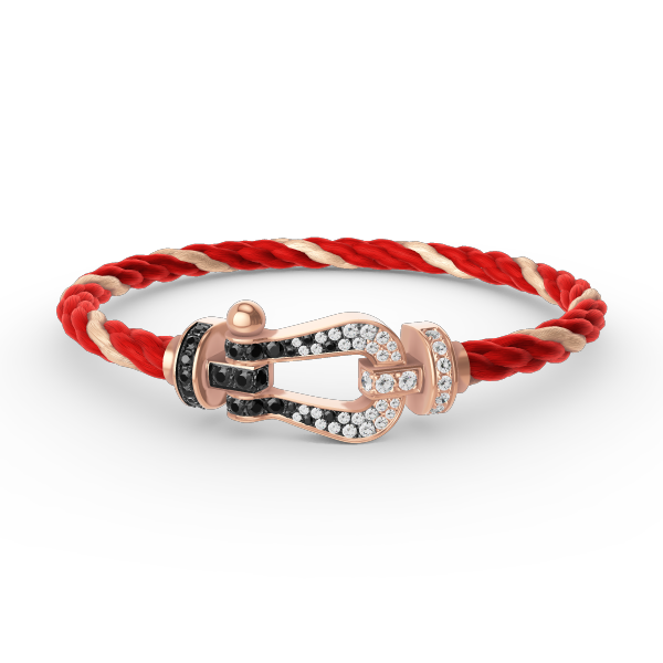 [Favorite]FORCE LARGE HORSESHOE BLACK & WHITE DIAMOND BRACELET - ROSE GOLD