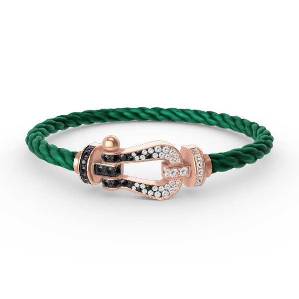 [Favorite]FORCE LARGE HORSESHOE BLACK & WHITE DIAMOND BRACELET - ROSE GOLD