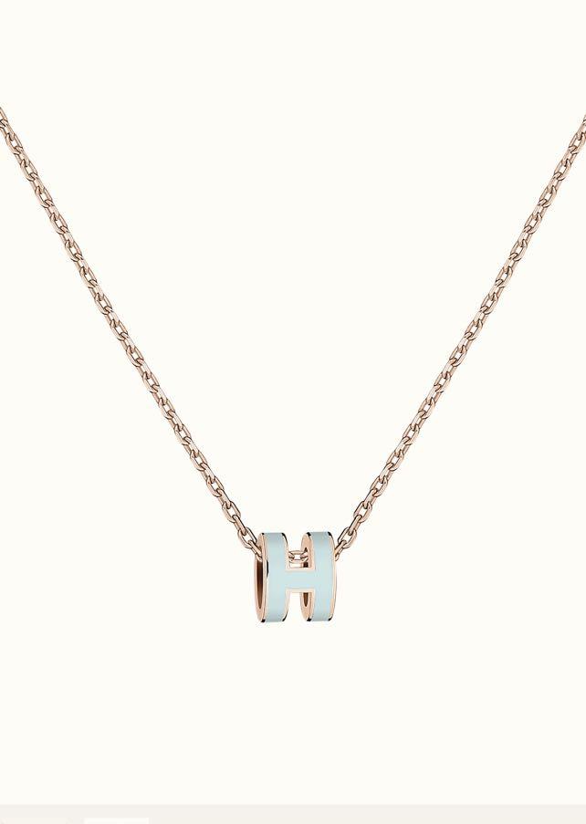 [Favorite]POP H LIGHT BLUE NECKLACE