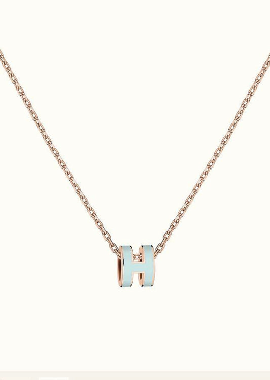 [Favorite]POP H LIGHT BLUE NECKLACE