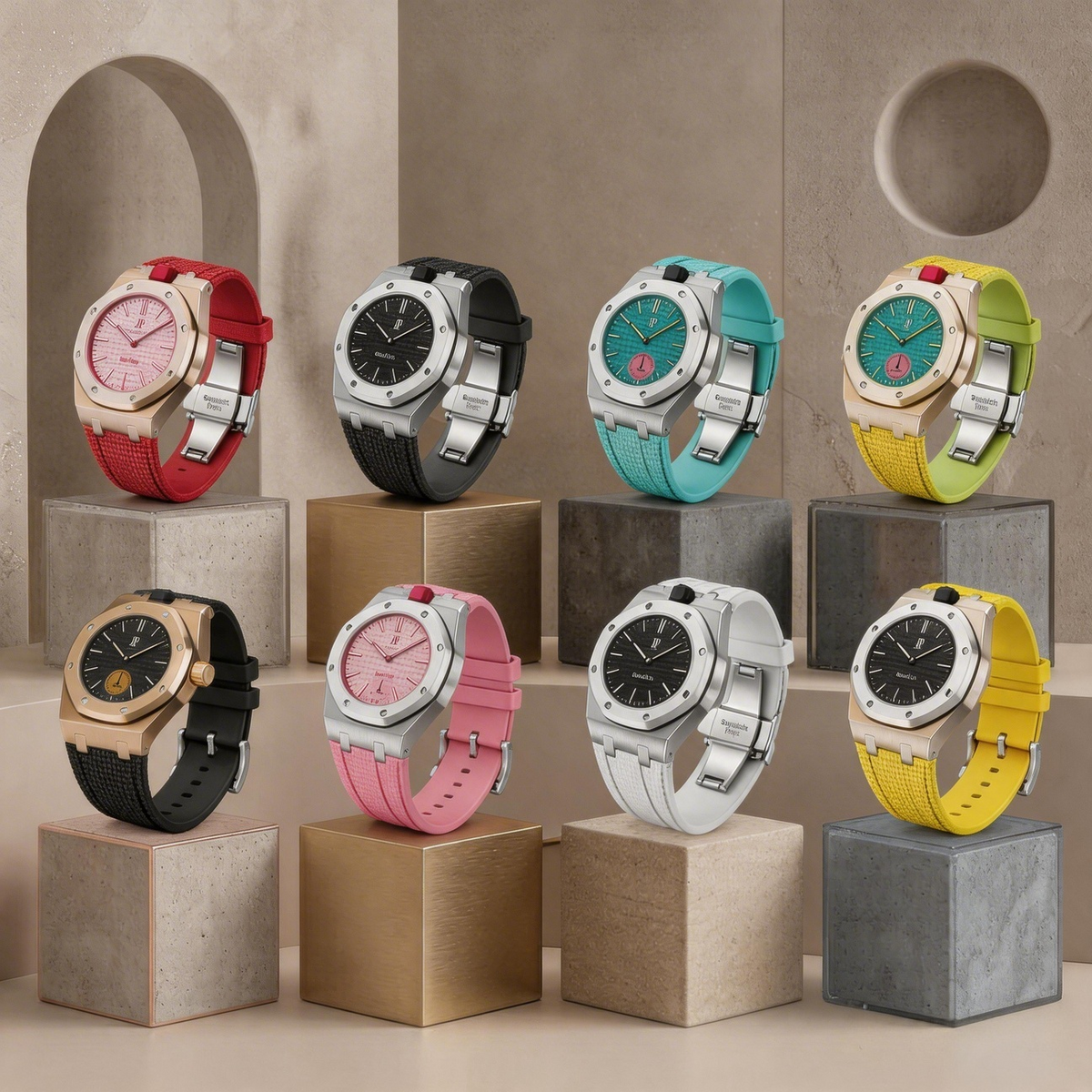 Boîtier en acier et bracelet à recouvrement intégral en fluoroélastomère
