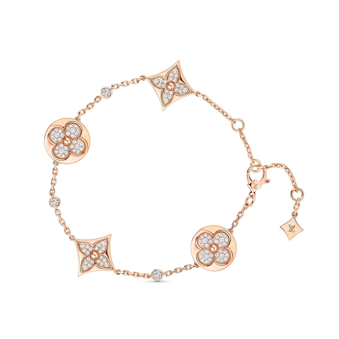 [Favorite]STAR AND SUN 4 MOTIFS GOLD DIAMONDS BRACELET