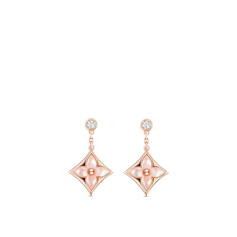 [Favorite]DOUBLE STAR ROSÉGOLDENE MOP-OHRRINGE