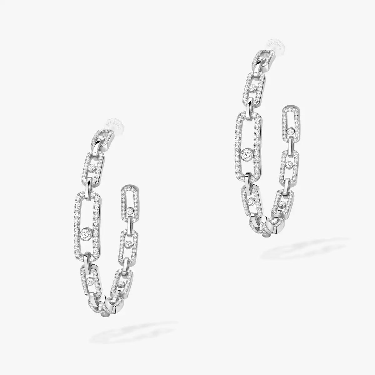 [Favorite]ムーブ リンク キネティック ダイヤモンド フープピアス