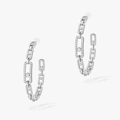 [Favorite]ムーブ リンク キネティック ダイヤモンド フープピアス