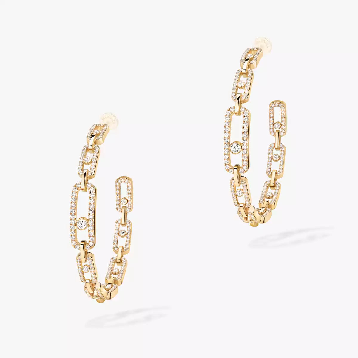 [Favorite]ムーブ リンク キネティック ダイヤモンド フープピアス
