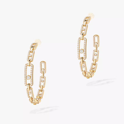 [Favorite]ムーブ リンク キネティック ダイヤモンド フープピアス