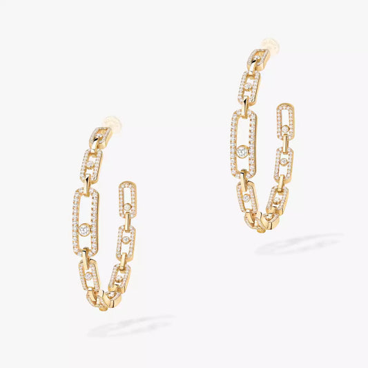[Favorite]MOVE LINK KINETIC DIAMOND HOOP EARRINGS