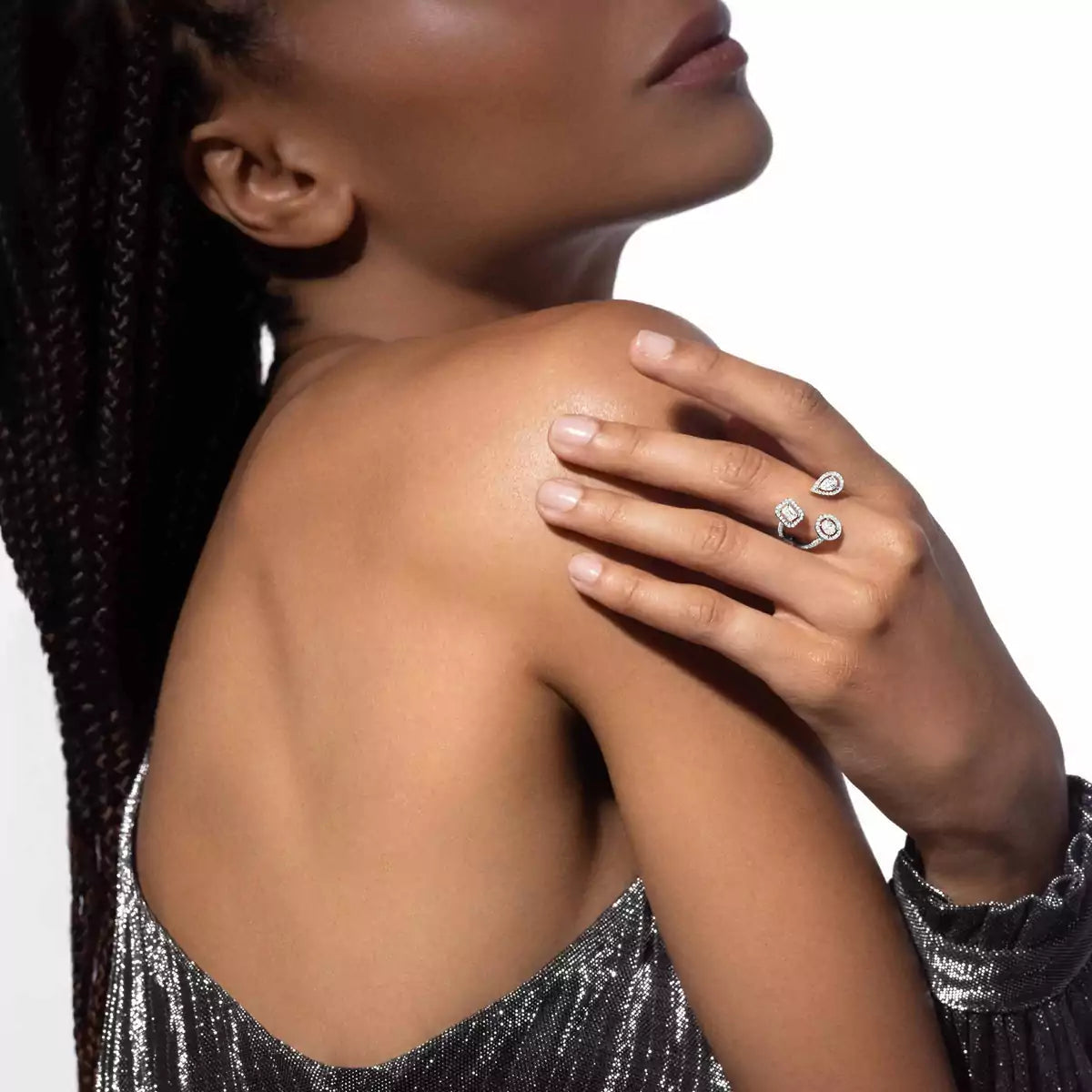 [Favorite]MY TWIN TRILOGY OPEN PAVÉ RING