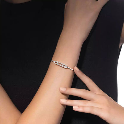 [Favorite]MOVE PAVÉ DIAMOND BANGLE BRACELET M