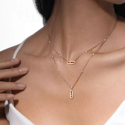 [Favorite]MOVE UNO DOUBLE-PENDANT NECKLACE