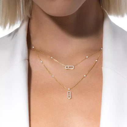 [Favorite]MOVE UNO 2-ROW PAVÉ NECKLACE