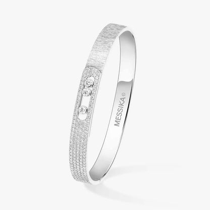 [Favorite]MOVE NOA CISELÉ HALF-PAVÉ DIAMOND BANGLE BRACELET