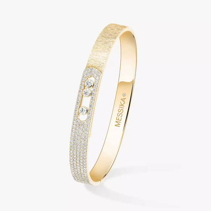 [Favorite]MOVE NOA CISELÉ HALF-PAVÉ DIAMOND BANGLE BRACELET