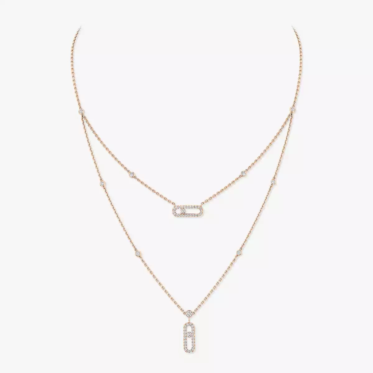 [Favorite]MOVE UNO 2-ROW PAVÉ NECKLACE