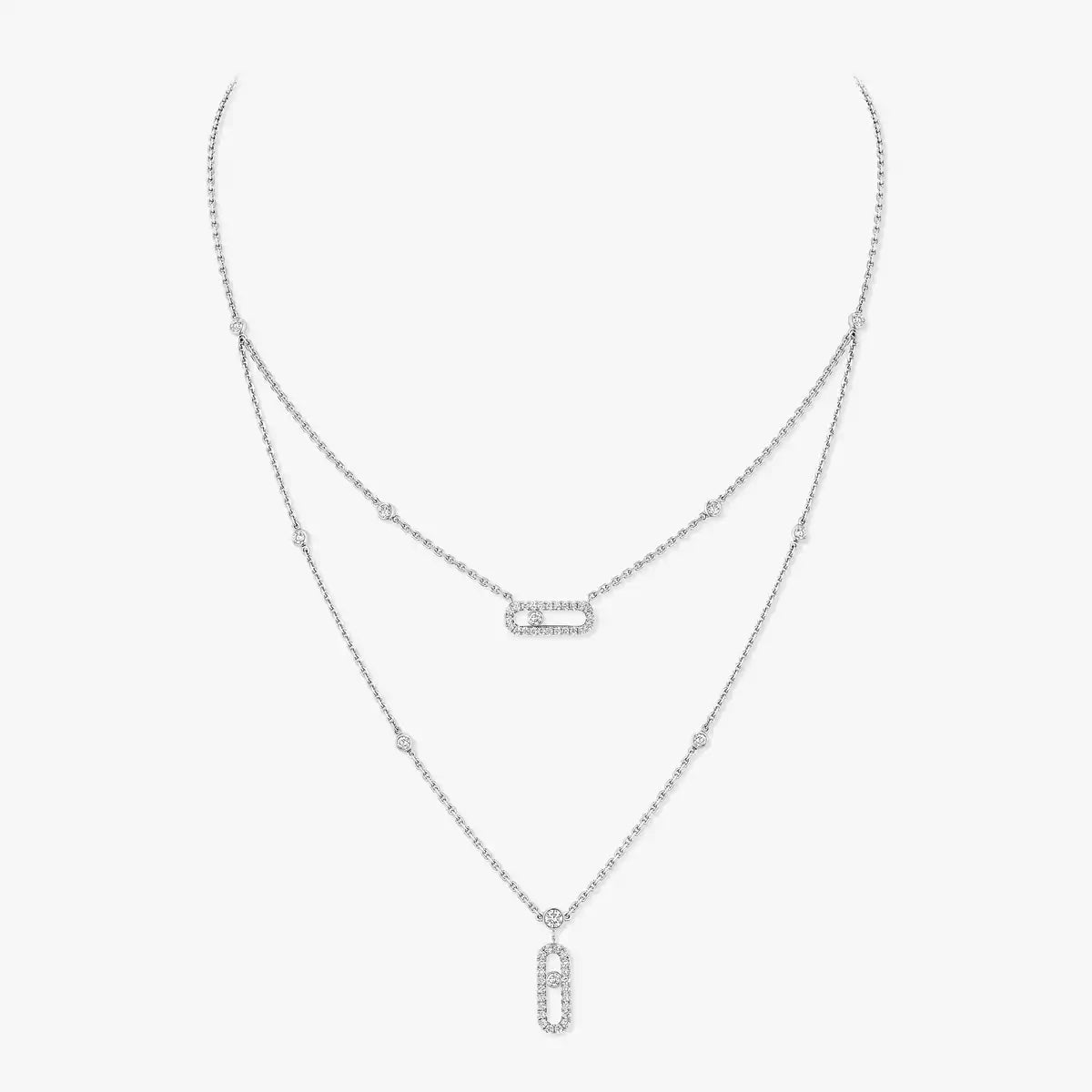 [Favorite]MOVE UNO 2-ROW PAVÉ NECKLACE