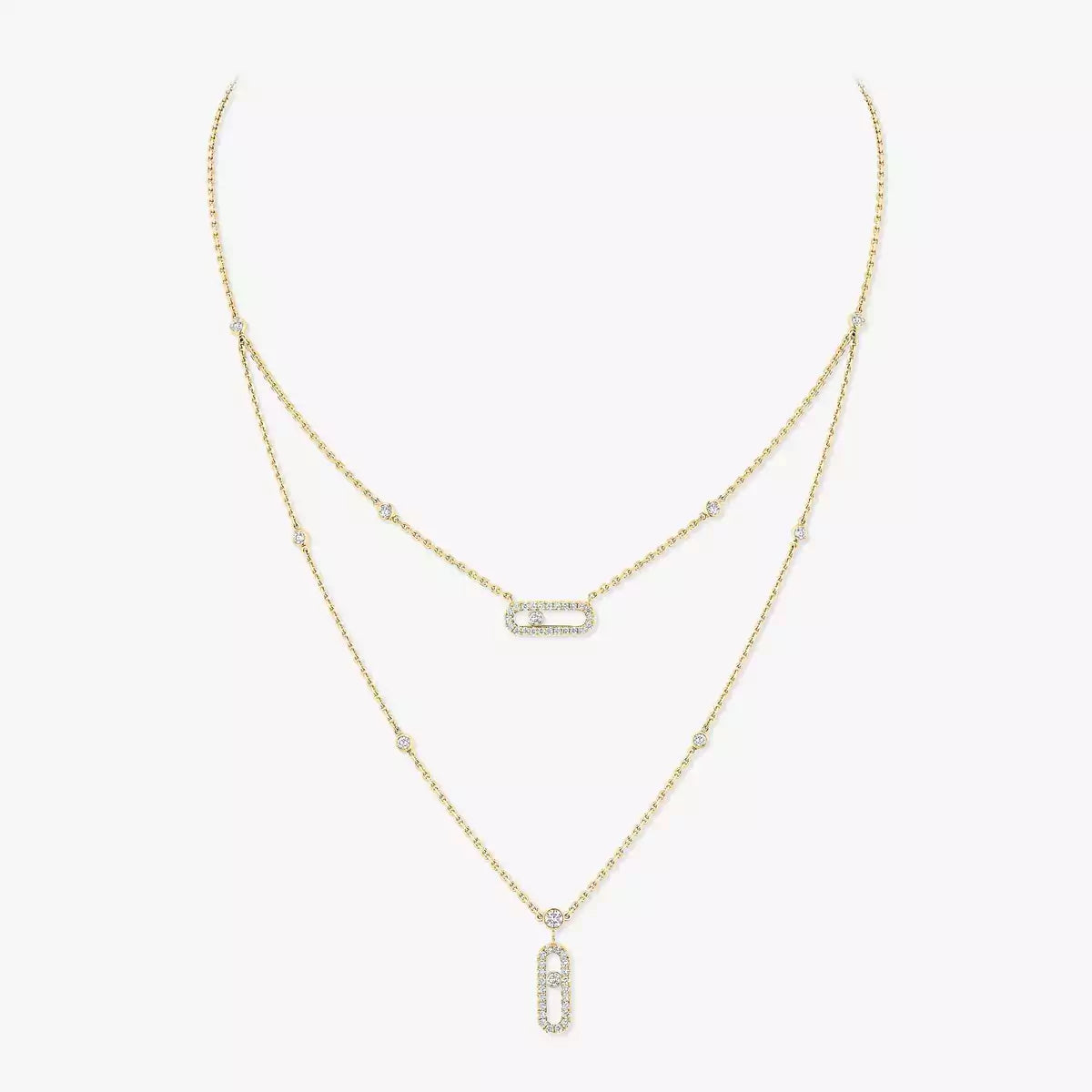 [Favorite]MOVE UNO 2-ROW PAVÉ NECKLACE