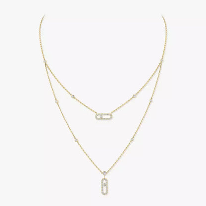 [Favorite]MOVE UNO 2-ROW PAVÉ NECKLACE