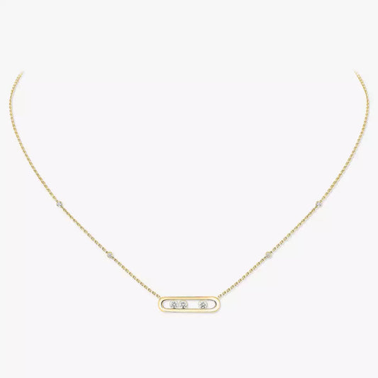 [Favorite]MOVE PAVÉ PENDANT 4 MOVING DIAMONDS NECKLACE