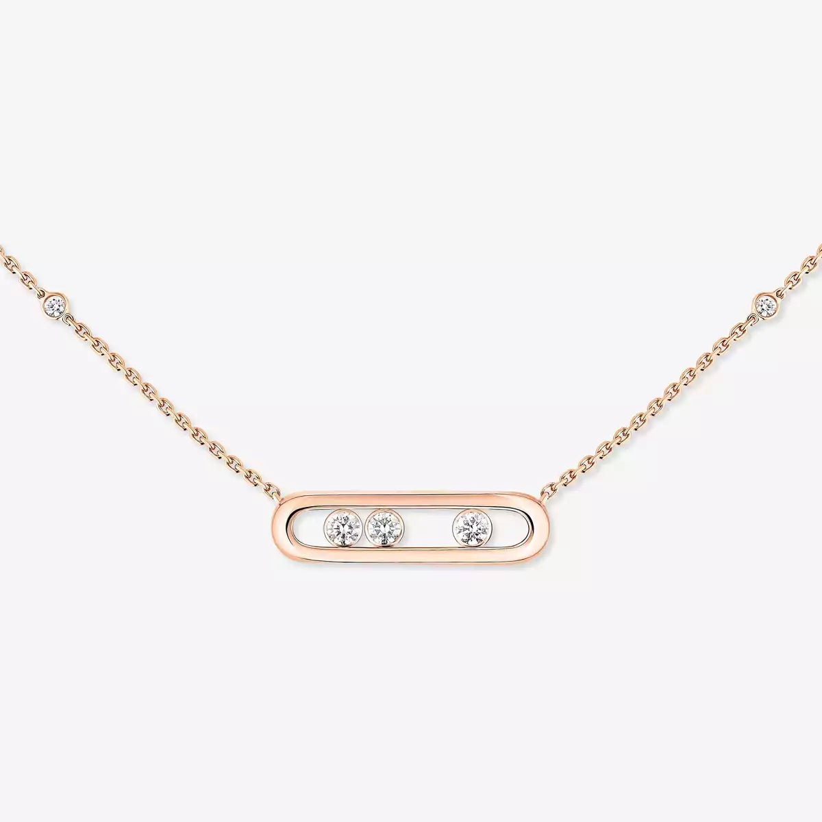 [Favorite]MOVE PAVÉ PENDANT 4 MOVING DIAMONDS NECKLACE
