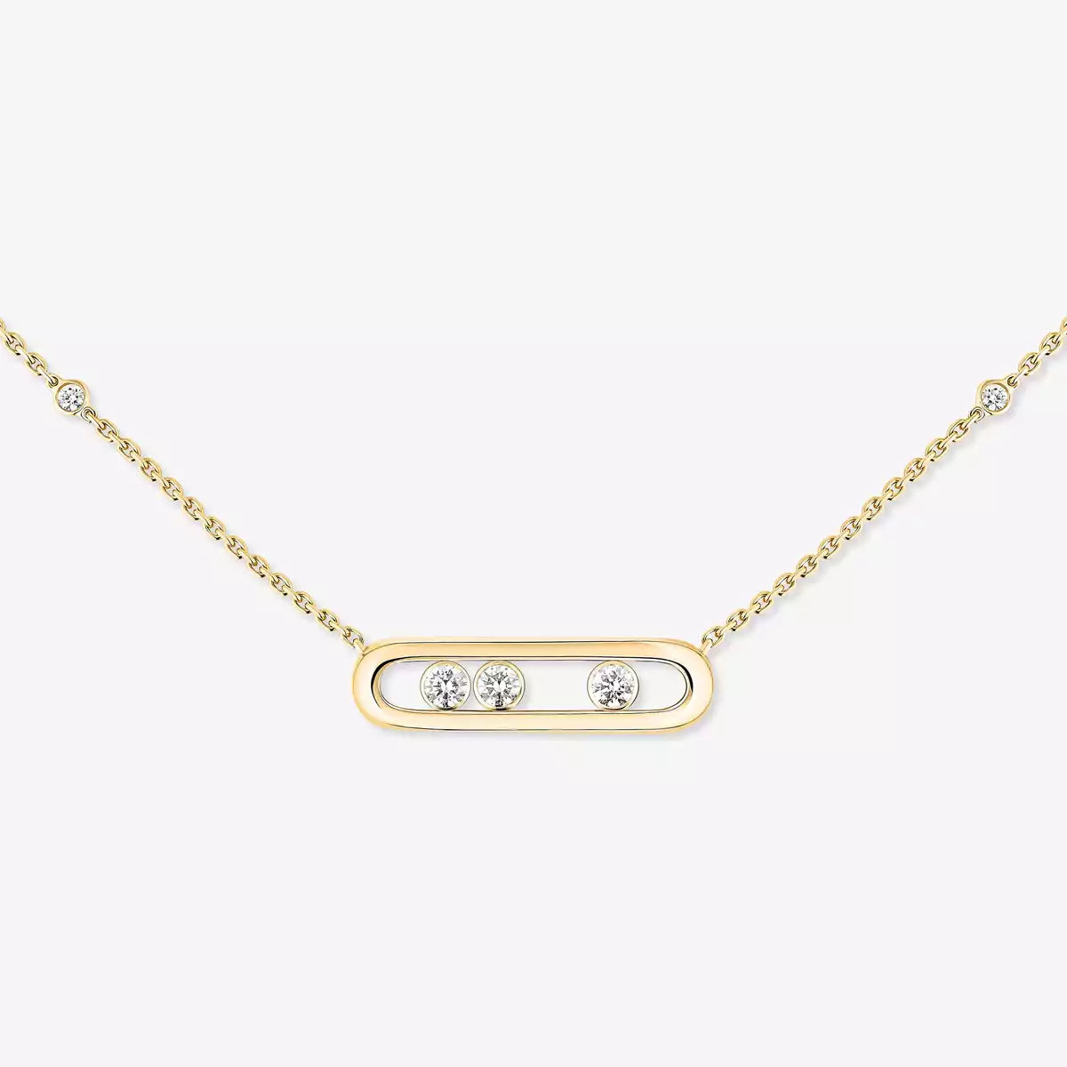 [Favorite]MOVE PAVÉ PENDANT 4 MOVING DIAMONDS NECKLACE