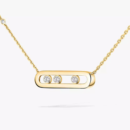 [Favorite]MOVE PAVÉ PENDANT 4 MOVING DIAMONDS NECKLACE