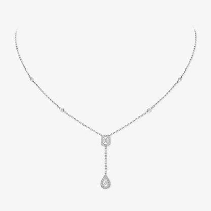 [Favorite]SUGAR CUBE & TEARDROP FULL PAVÉ NECKLACE