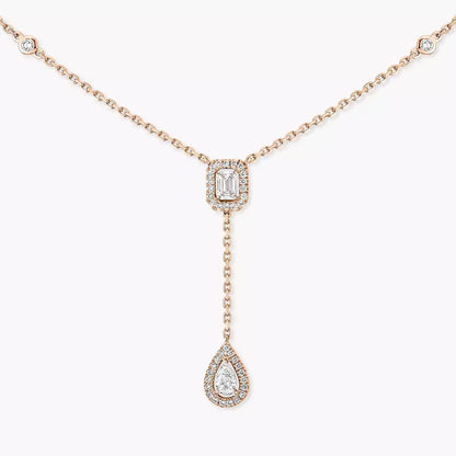 [Favorite]SUGAR CUBE & TEARDROP FULL PAVÉ NECKLACE