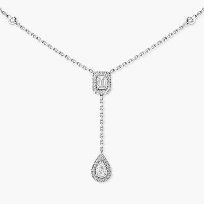 [Favorite]SUGAR CUBE & TEARDROP FULL PAVÉ NECKLACE