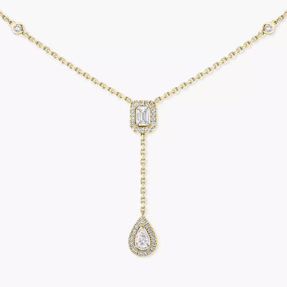 [Favorite]SUGAR CUBE & TEARDROP FULL PAVÉ NECKLACE