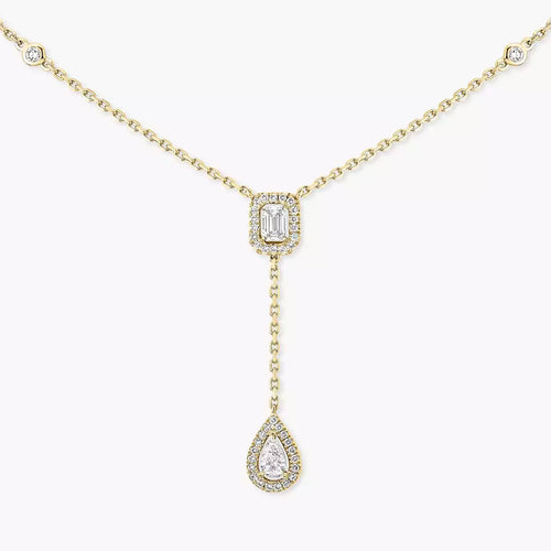[Favorite]SUGAR CUBE & TEARDROP FULL PAVÉ NECKLACE