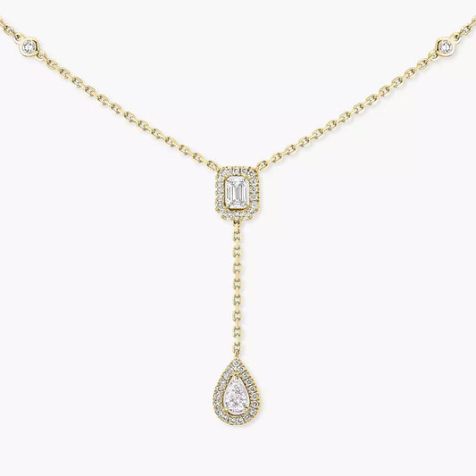[Favorite]SUGAR CUBE & TEARDROP FULL PAVÉ NECKLACE