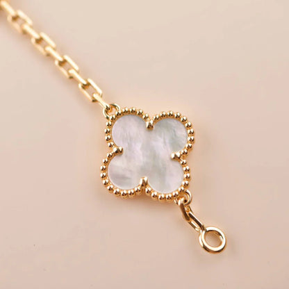[Favorite]LUCKY CLOVER 5-MOTIF BRACELET - WHITE MOTHER-OF-PEARL COLLECTION