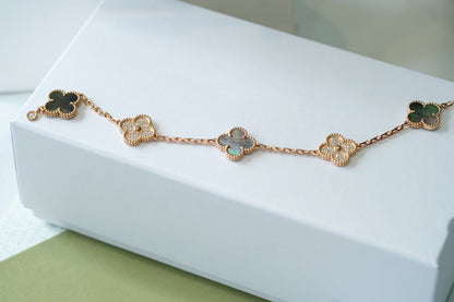 [Favorite]LUCKY CLOVER 5-MOTIF BRACELET - GREY MOTHER-OF-PEARL COLLECTION