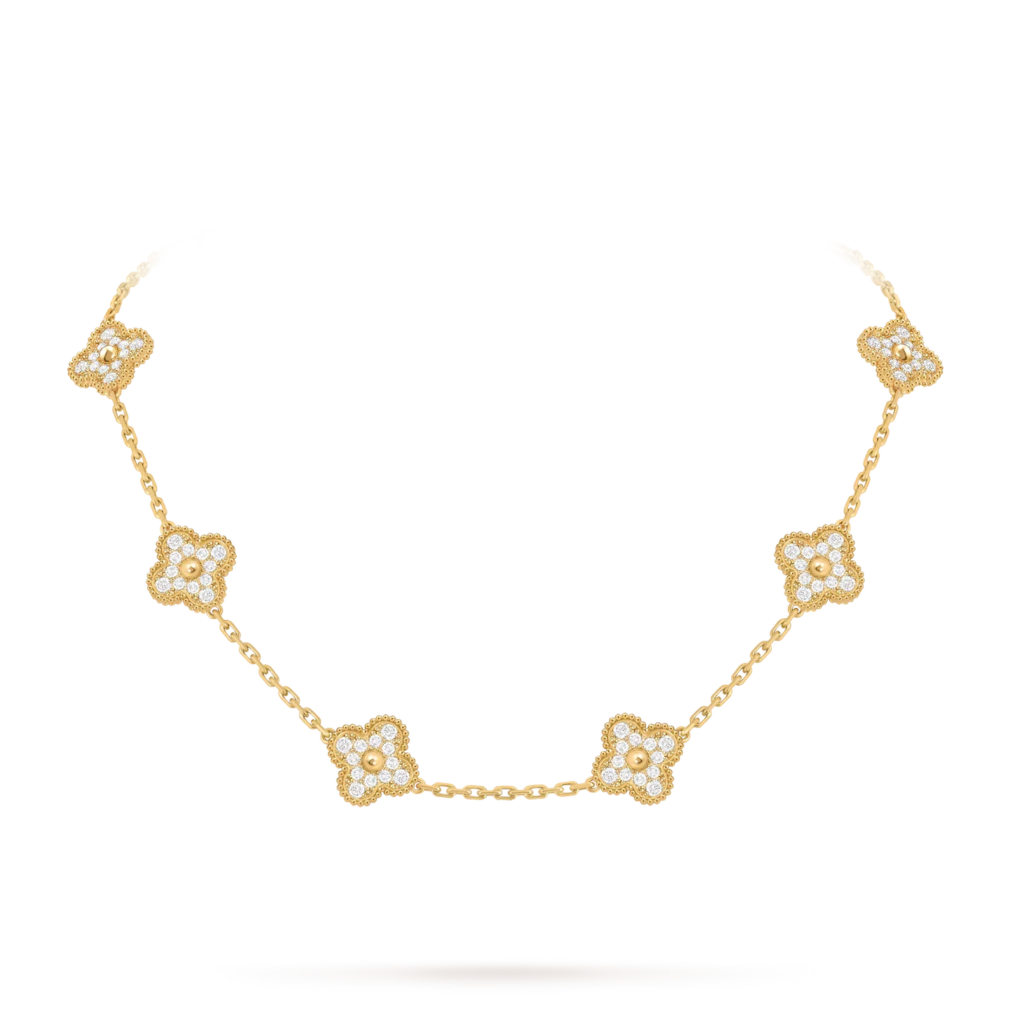 [Favorite]CLASSIC LUCKY 10-MOTIF CLOVER NECKLACE GOLD COLLECTION