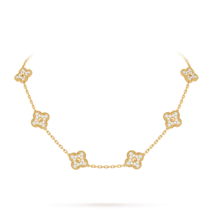 [Favorite]CLASSIC LUCKY 10-MOTIF CLOVER NECKLACE GOLD COLLECTION