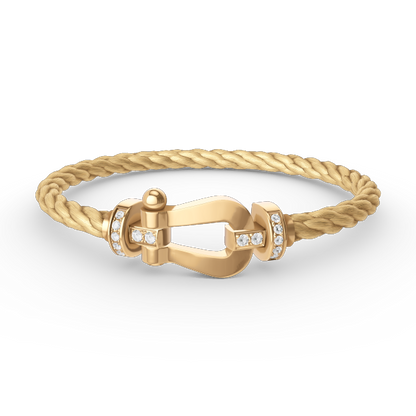 [Favorite]FORCE LARGE HORSESHOE HALF DIAMOND BRACELET - GOLD