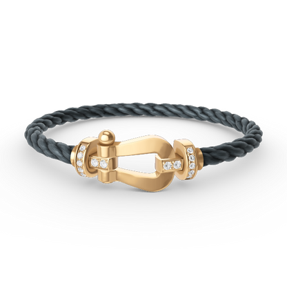 [Favorite]FORCE LARGE HORSESHOE HALF DIAMOND BRACELET - GOLD